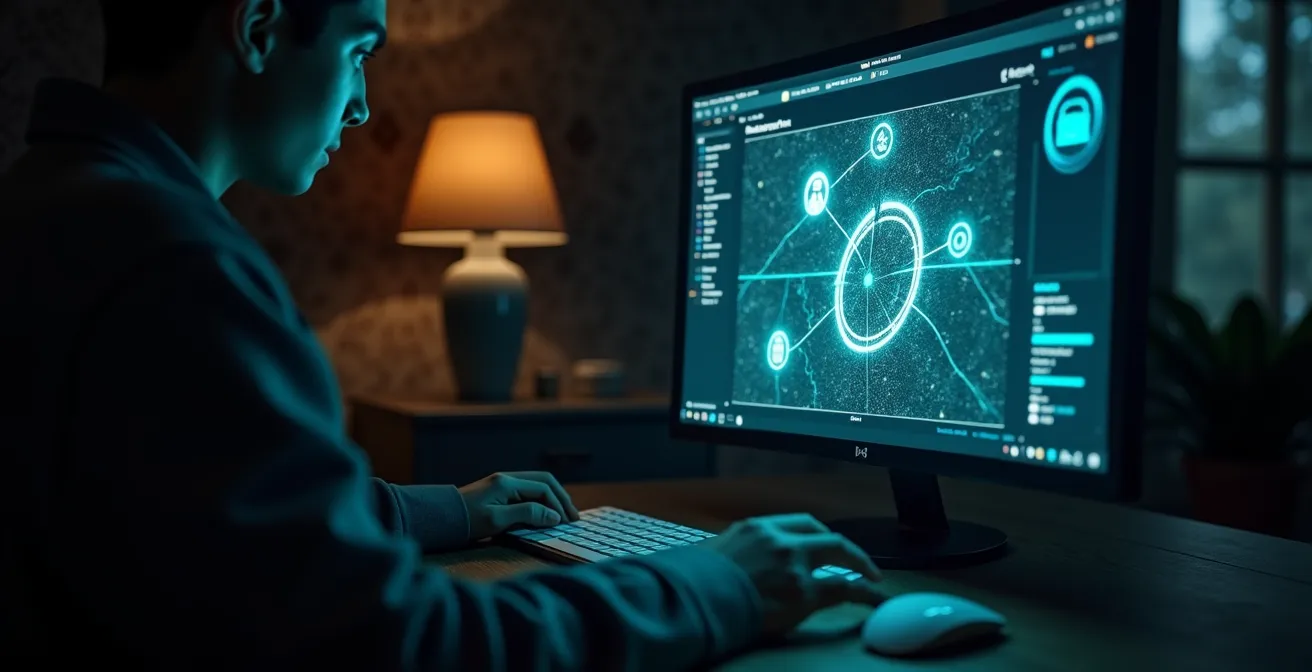 Illustration symbolique d'une chasse au trésor digitale pour débusquer des codes promo cachés sur un écran d'ordinateur