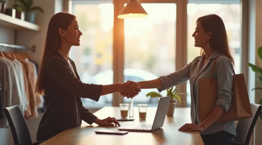 Une image symbolique représentant un service client accessible et rassurant comme argument de vente