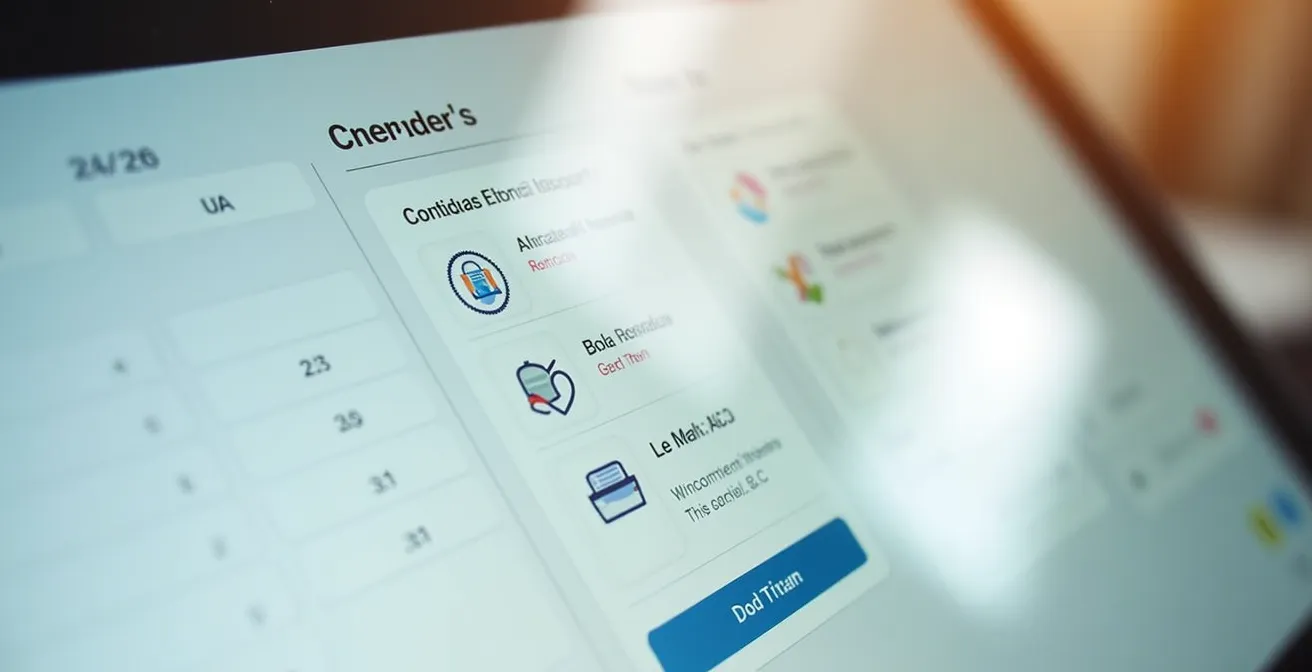 Illustration d'un calendrier personnalisé et d'alertes numériques rappelant l'utilisation des bons de réduction